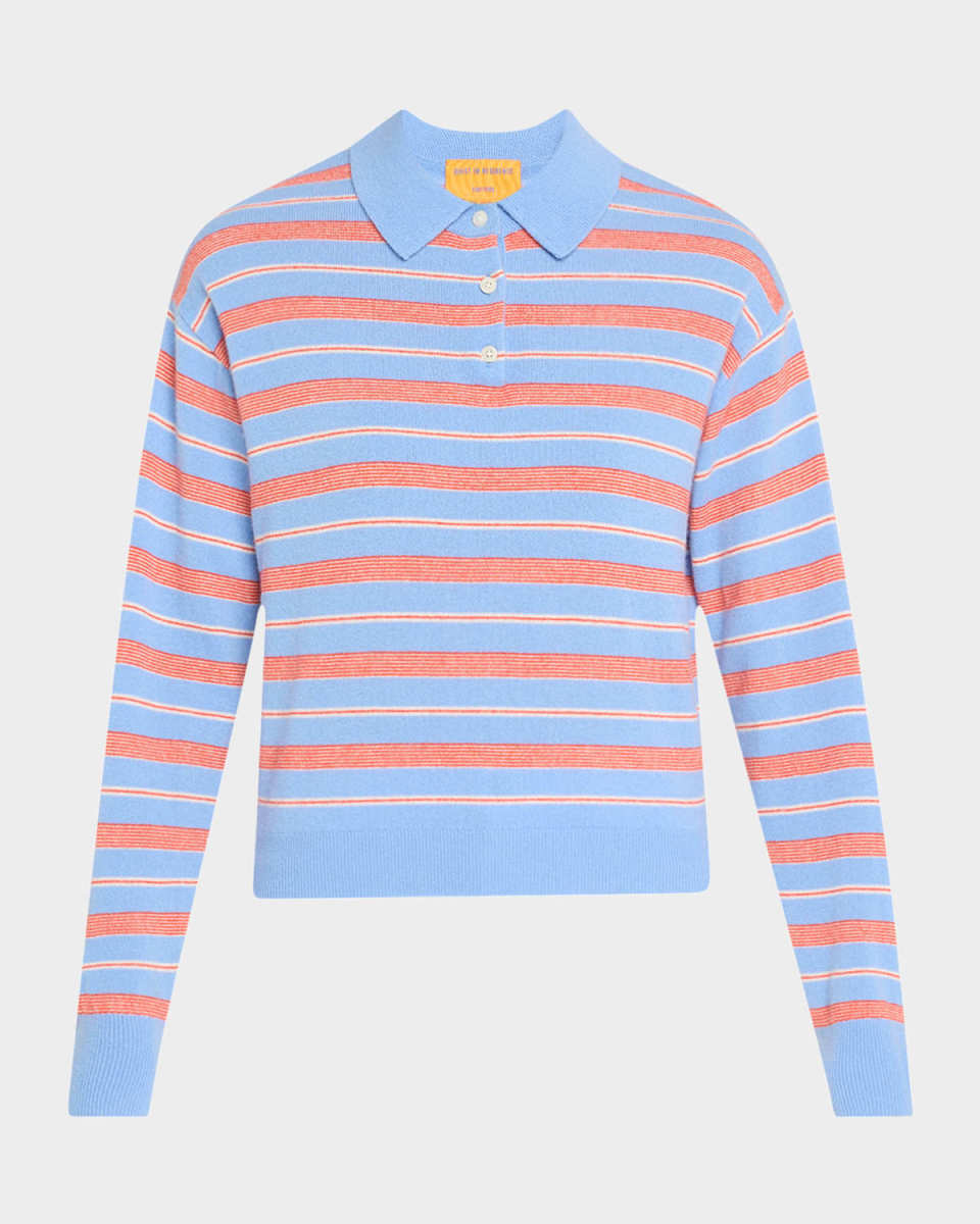 Collegiate Stripe Cashmere Polo
